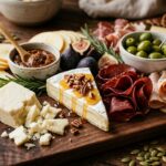 Abundant Trader Joes fall charcuterie board on dark rustic wood
